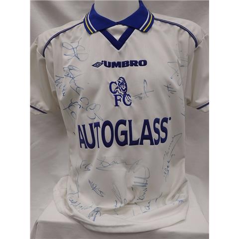 Chelsea Away Multi-Signed Shirt 2000/01 -22 Signatures- Stock 43