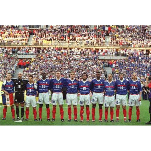 France Home Multi-Signed Shirt By 16 World Cup Winners 1998 -Stock FFF1