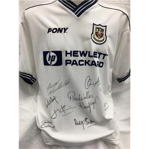 Spurs Home Shirt 1997/98 Signed by 9 Squad Members - Stock 153