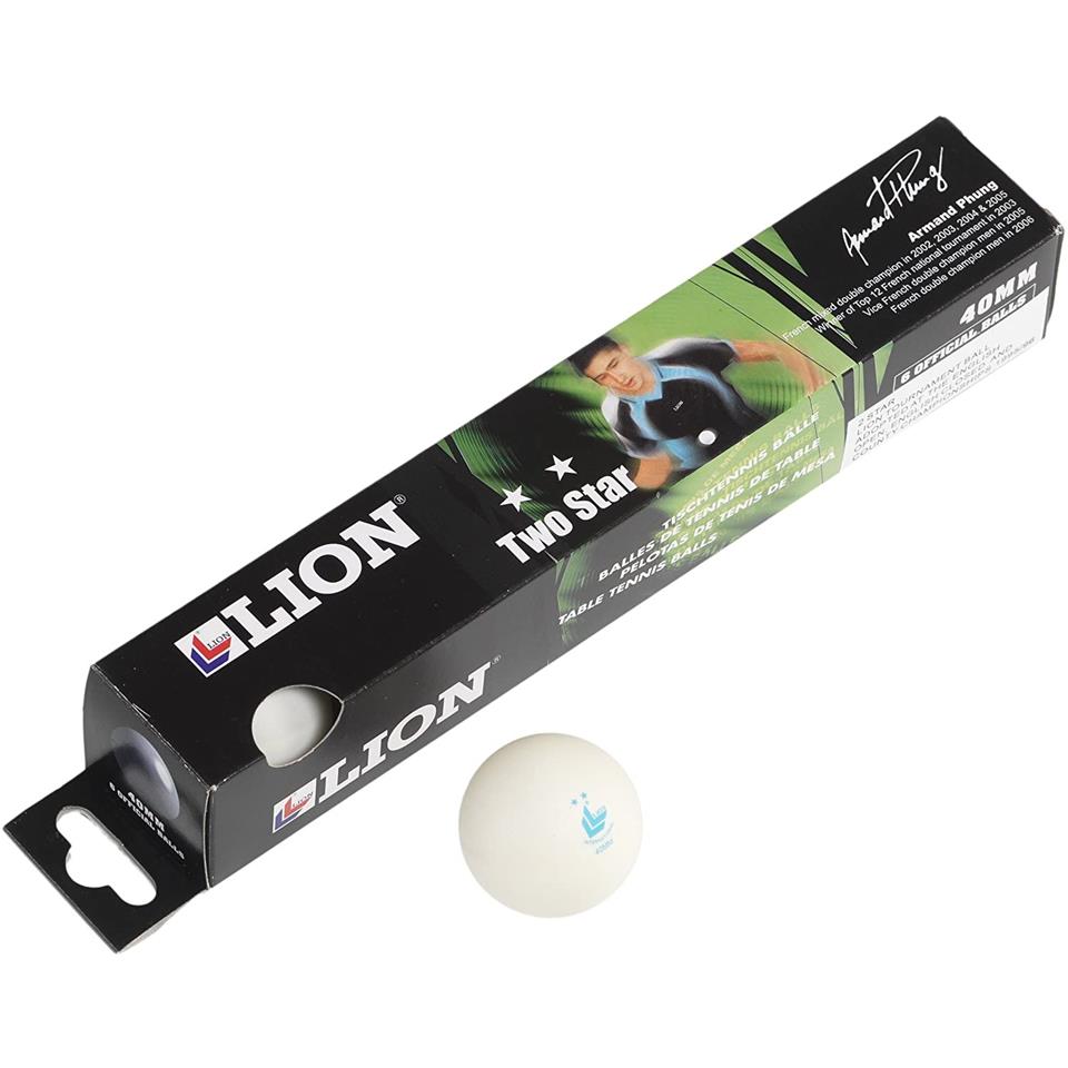 Lion 2 Star Table Tennis Balls (Pack of 6)