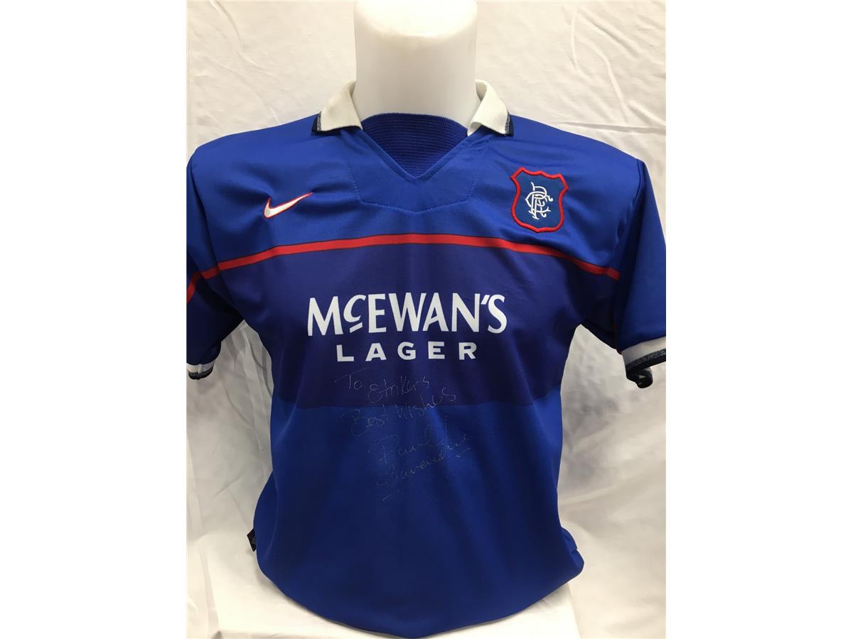 Glasgow Rangers Home Shirt Signed by Paul Gasgoigne