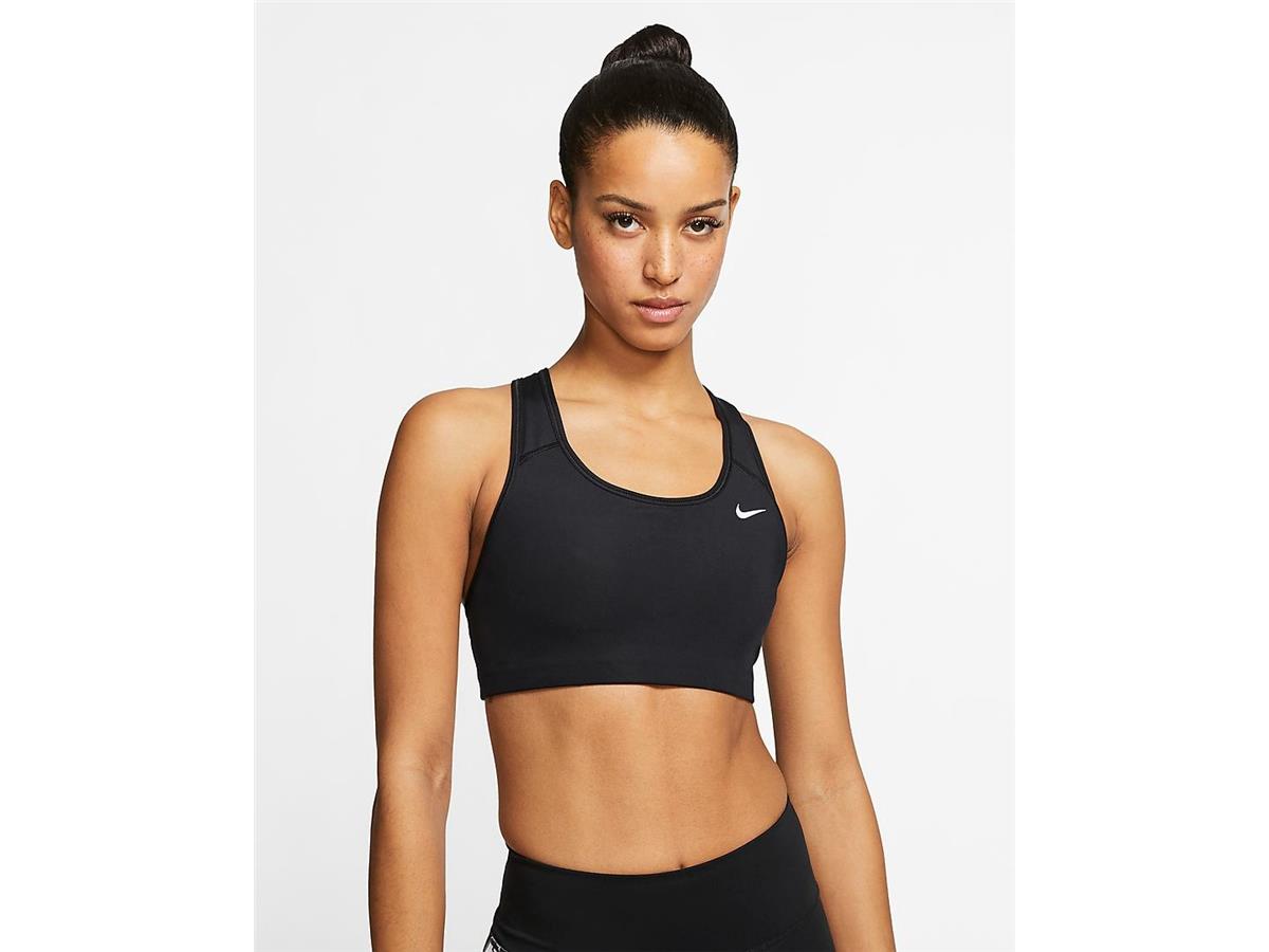 Nike Womens Medium-Support Non-Padded Swoosh Sports Bra Bustier Black  BV3900-010