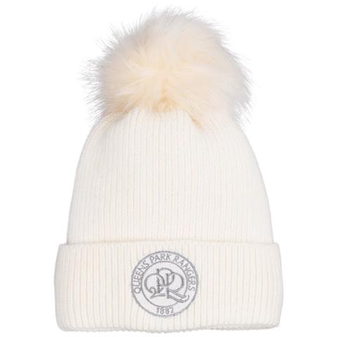 Queens Park Rangers Cream Fluffy Bobble Hat