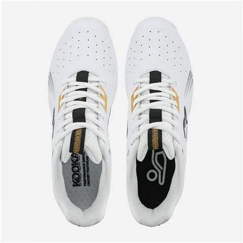 Kookaburra KC 3.0 Mens Rubber Sole Cricket Shoes (White/Gold)