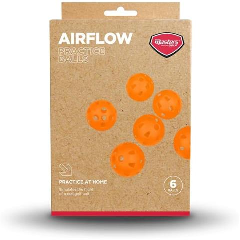 Masters Airflow Practice Balls Orange (Pack Of 6)