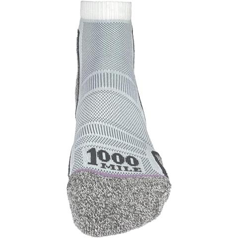 1000 Mile Run Anklet Mens White Socks (Twin Pack)