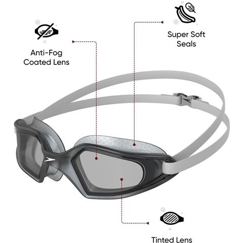 Speedo Hydropulse Adult Goggles White/Grey