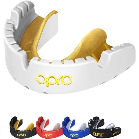 OPRO Gold Braces Self-Fit Mouthguard (White/Gold)