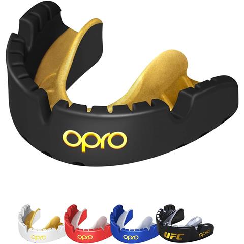 OPRO Gold Braces Self-Fit Mouthguard (Black/Gold)