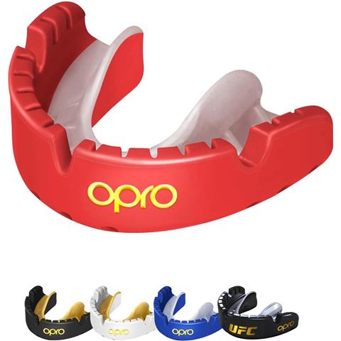 OPRO Gold Braces Self-Fit Mouthguard (Red/Pearl)