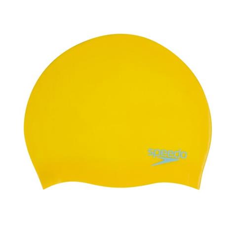 Speedo Junior Plain Moulded Silicone Cap Yellow