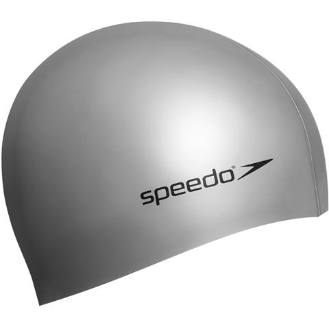 Speedo Adult Plain Moulded Silicone Cap Silver