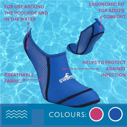 Swimtech Anti Slip Pool Socks (Blue)