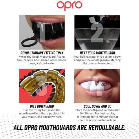 OPRO Gold Braces Self-Fit Mouthguard (Red/Pearl)