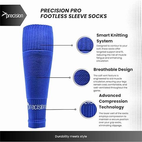 Precision Plain Pro Footless Sleeve Socks Royal