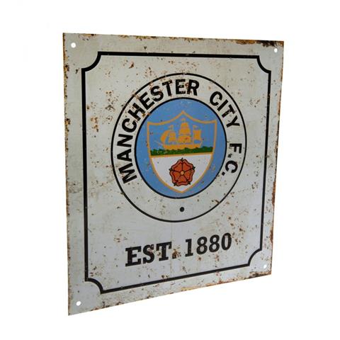 Manchester City F.C Retro Logo Sign