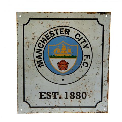 Manchester City F.C Retro Logo Sign