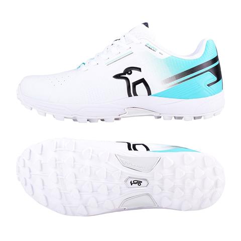 Kookaburra KC 3.0 Mens Rubber Sole Cricket Shoes (White/Aqua)