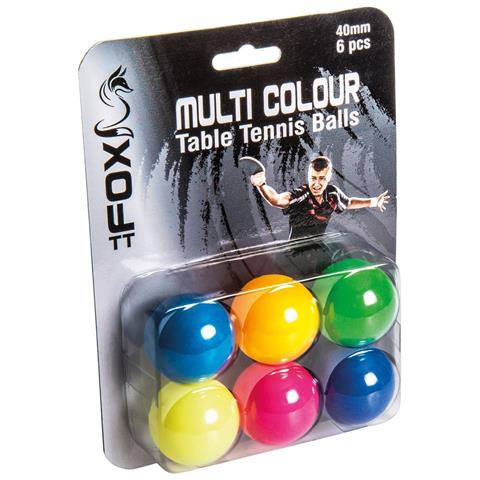 Fox TT Coloured Table Tennis Balls (Pack Of 6)