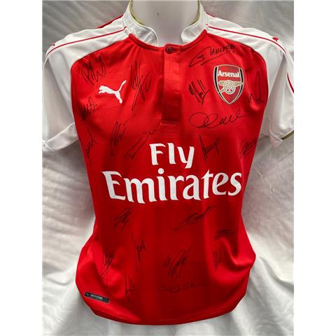 Arsenal Home Multi Signed Shirt 2015/16 - Stock Z100