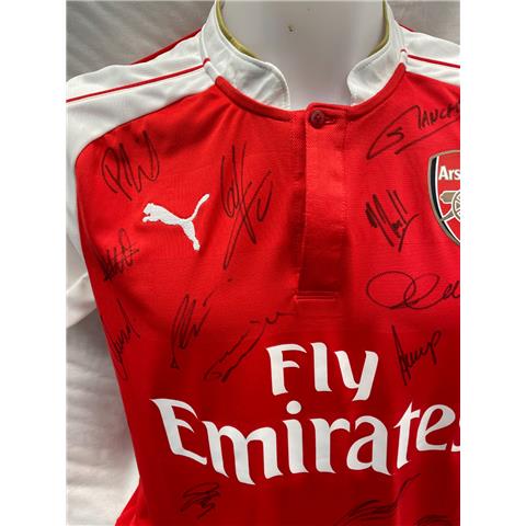 Arsenal Home Multi Signed Shirt 2015/16 - Stock Z100