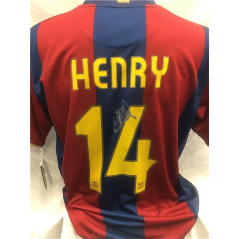Barcelona Home Shirt Signed By Thierry Henry - Stock TH/3