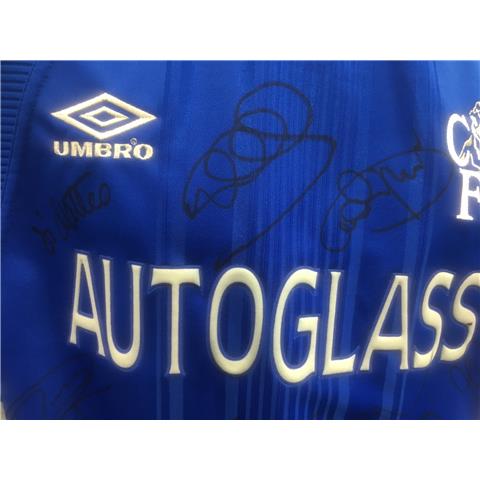 Chelsea Home Multi-Signed Shirt 2000/01 - 20 Signatures - Stock 51