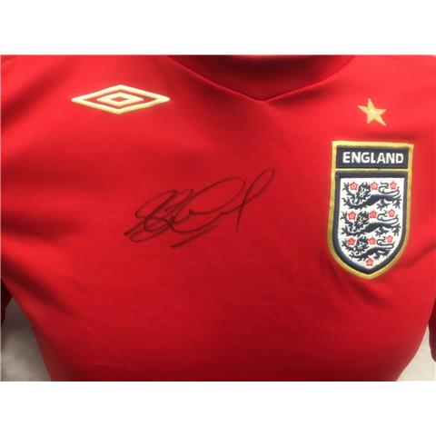 England Away Shirt Signed By Steven Gerrard 2006/08 - Stock SG/1