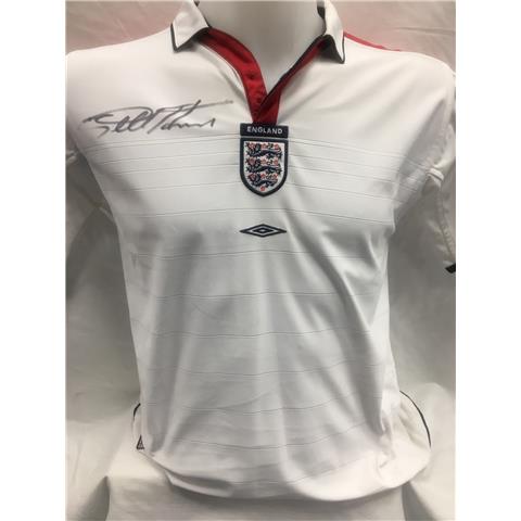 England Home Shirt Signed By Sir Geoff Hurst 2004 - Stock 90