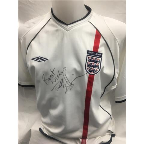 England Home Shirt 2003 Signed By Teddy Sheringham - Stock TS/1