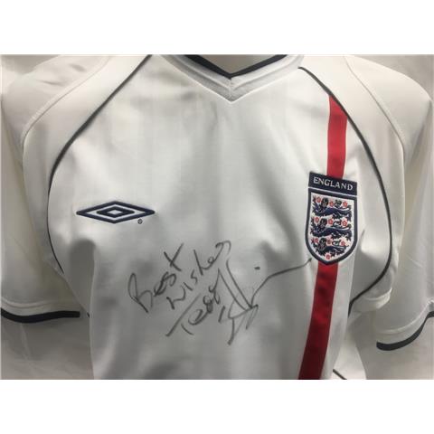 England Home Shirt 2003 Signed By Teddy Sheringham - Stock TS/1