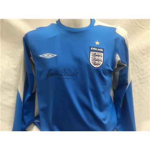England Goalkeeper Shirt Signed By Gordon Banks 2004/05 - Stock GB/2