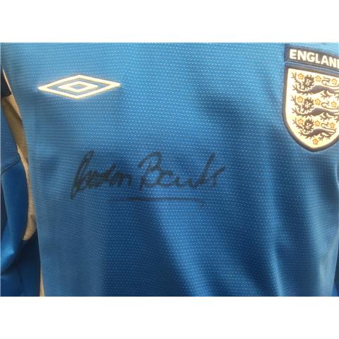 England Goalkeeper Shirt Signed By Gordon Banks 2004/05 - Stock GB/2