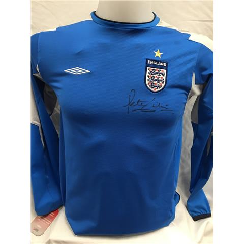 England Goalkeeper Shirt Signed By Peter Shilton 2004/05 - Stock PS/2