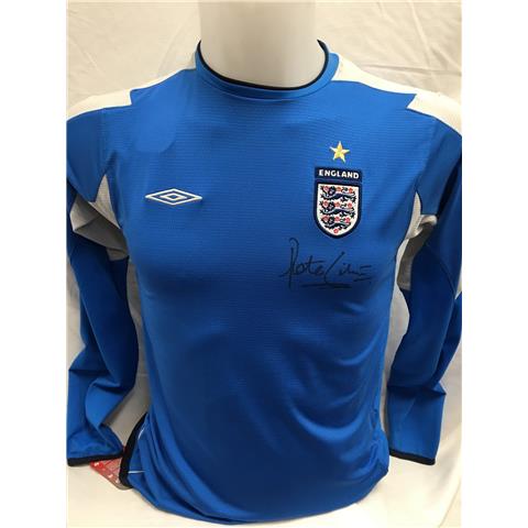 England Goalkeeper Shirt Signed By Peter Shilton 2004/05  - Stock PS/1