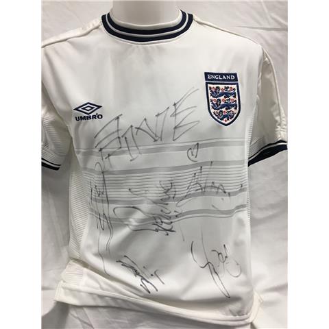 England Home Euro 2000 Shirt Signed By Pop Group Five (5ive) - Stock 92
