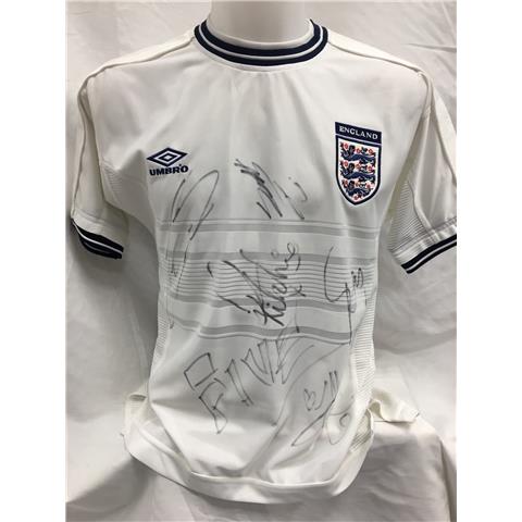 England Home Euro 2000 Shirt Signed By Pop Group Five (5ive) - Stock 91