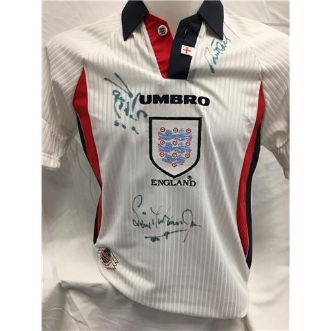 England Home Multi-Signed Shirt (The Liverpool Stars) - 3 Signatures - Stock 54