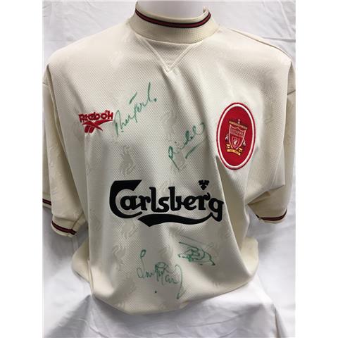 Liverpool Away Multi-Signed Shirt 1996/97 - 12 Signatures - Stock L2