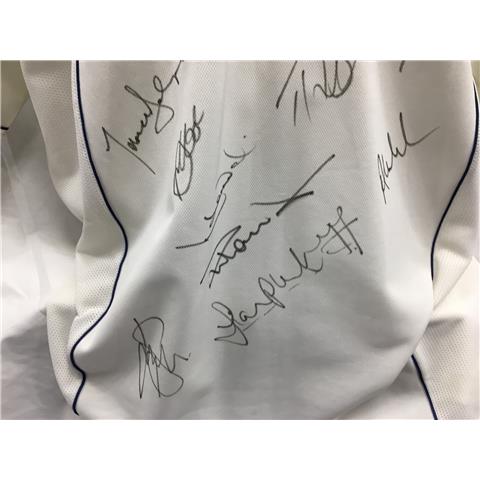 England Cricket Signed Shirt by 10 Squad Members 2006 - Stock 149