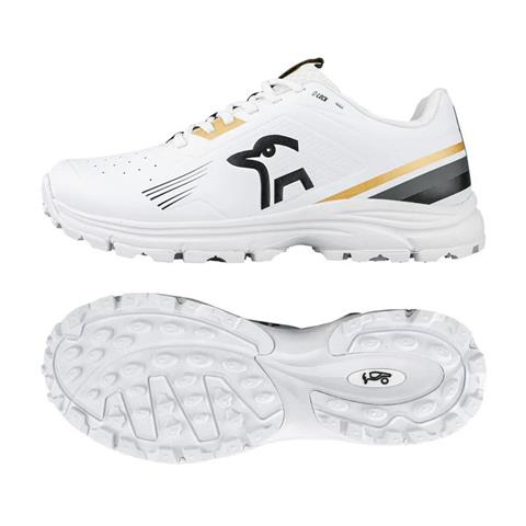 Kookaburra KC 3.0 Mens Rubber Sole Cricket Shoes (White/Gold)
