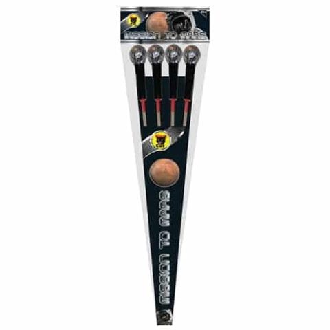 Black Cat Mission To Mars Rockets (Pack Of 4)