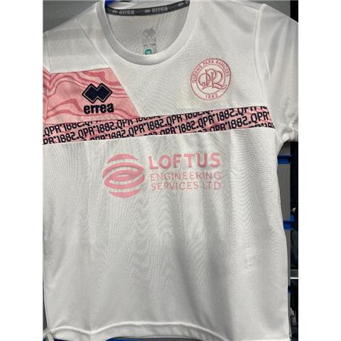 Queens Park Rangers Youth Train Tee Wht/Pink 2024/25