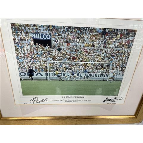 Pele And Gordon Banks Hand Signed Picture - Stock Z113