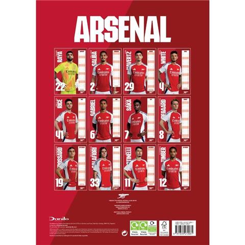 Arsenal F.C A3 Calendar 2025