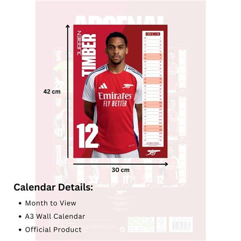 Arsenal F.C A3 Calendar 2025