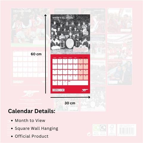 Arsenal F.C Legends Square Calendar 2025