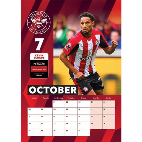 Brentford F.C A3 Calendar 2025