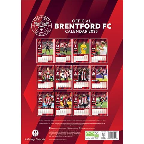 Brentford F.C A3 Calendar 2025