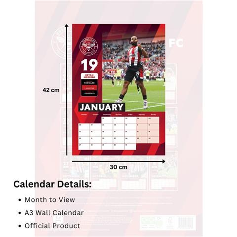 Brentford F.C A3 Calendar 2025